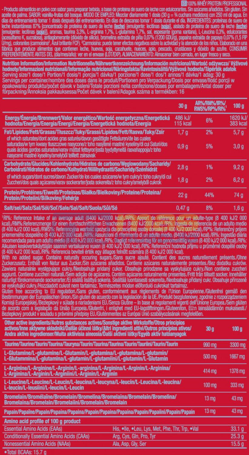 Whey Protéine | 100% Whey Professional (500g) | Vanille Fruits Rouges 5/5