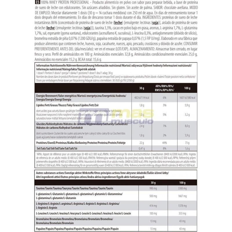 Whey Protéine | 100% Whey Professional (2,350kg) | Chocolat Noisette