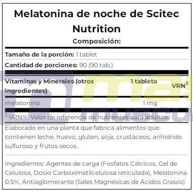 Nachtmelatonine (Melatonine) - 90 tabletten Scitec Nutrition 5/5