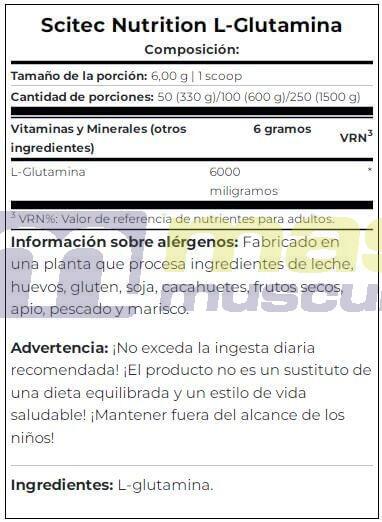 L-Glutamina - 300g de Scitec Nutrition 3/3