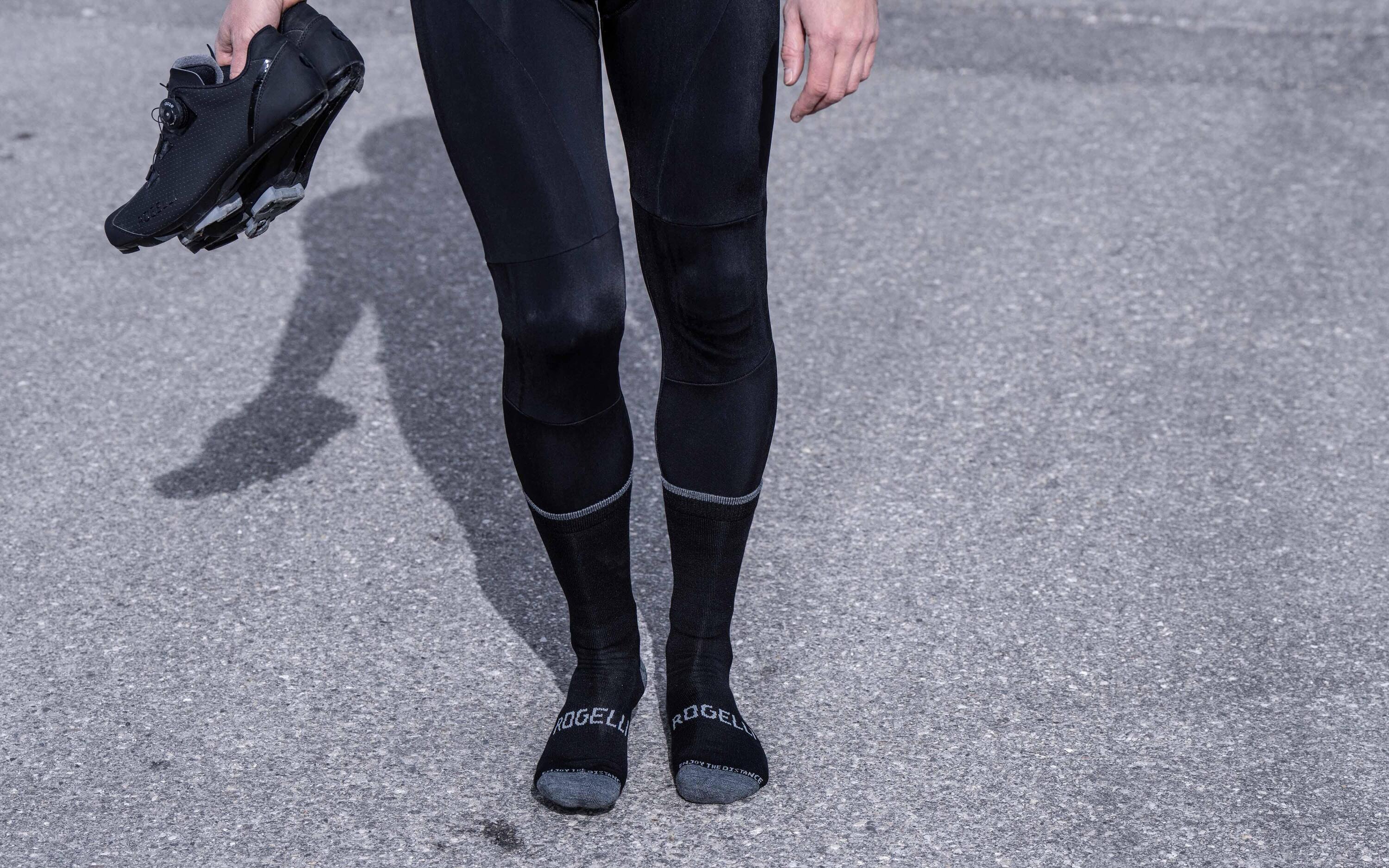 Cyclisme Hiver Chaussettes Longues de Vélo Noir 4/5