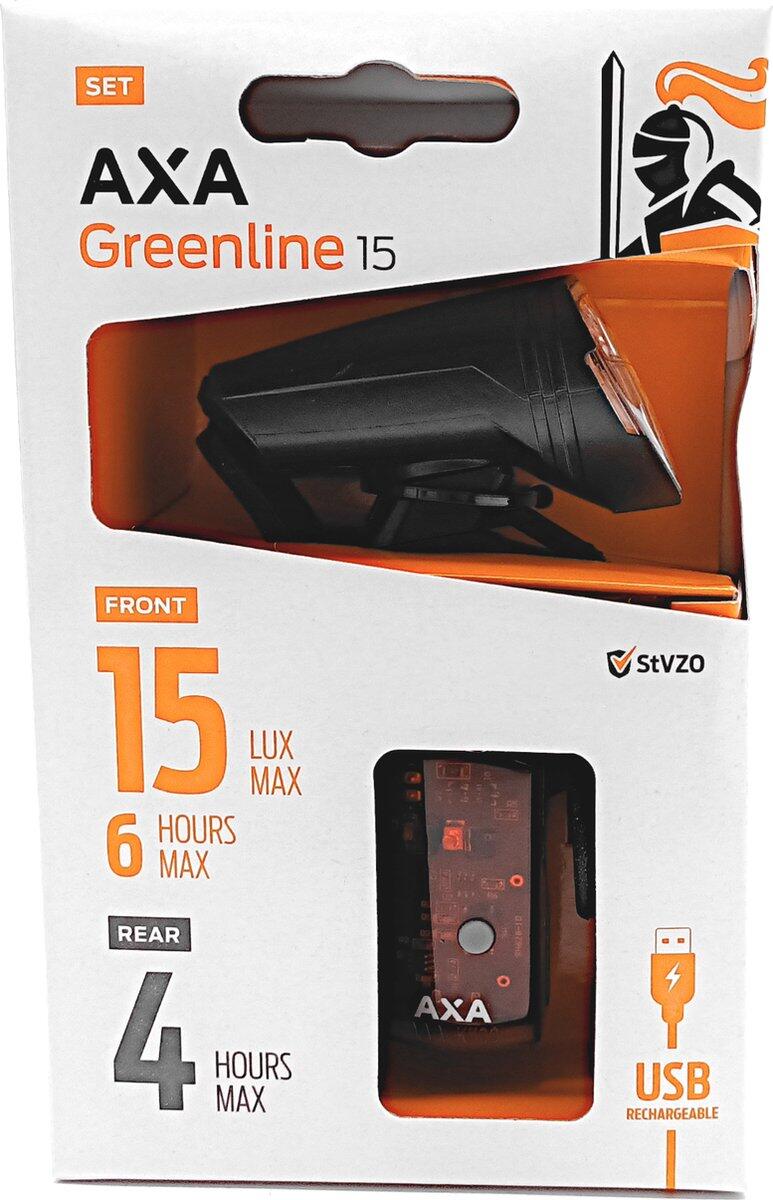 AXA LED-Akkuscheinw. GreenLine 15 Set inkl. Rücklicht 1 LED und USB Kabel 5/5