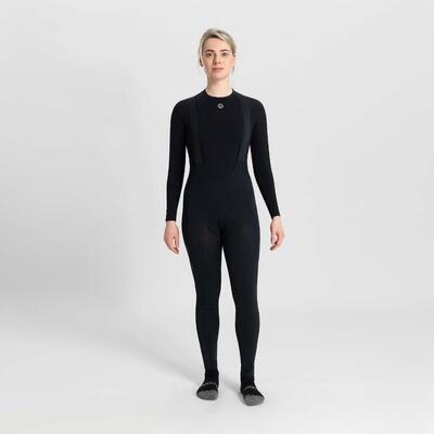 Lange fietsbroek met bretels dames essential