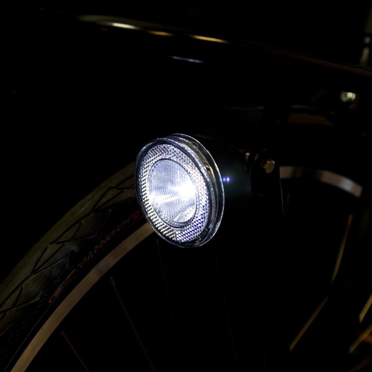 Spanninga Swingo Faro Anteriore LED Retrò, 4/20 Lux, Batteria/Dinamo, Nero. 3/4