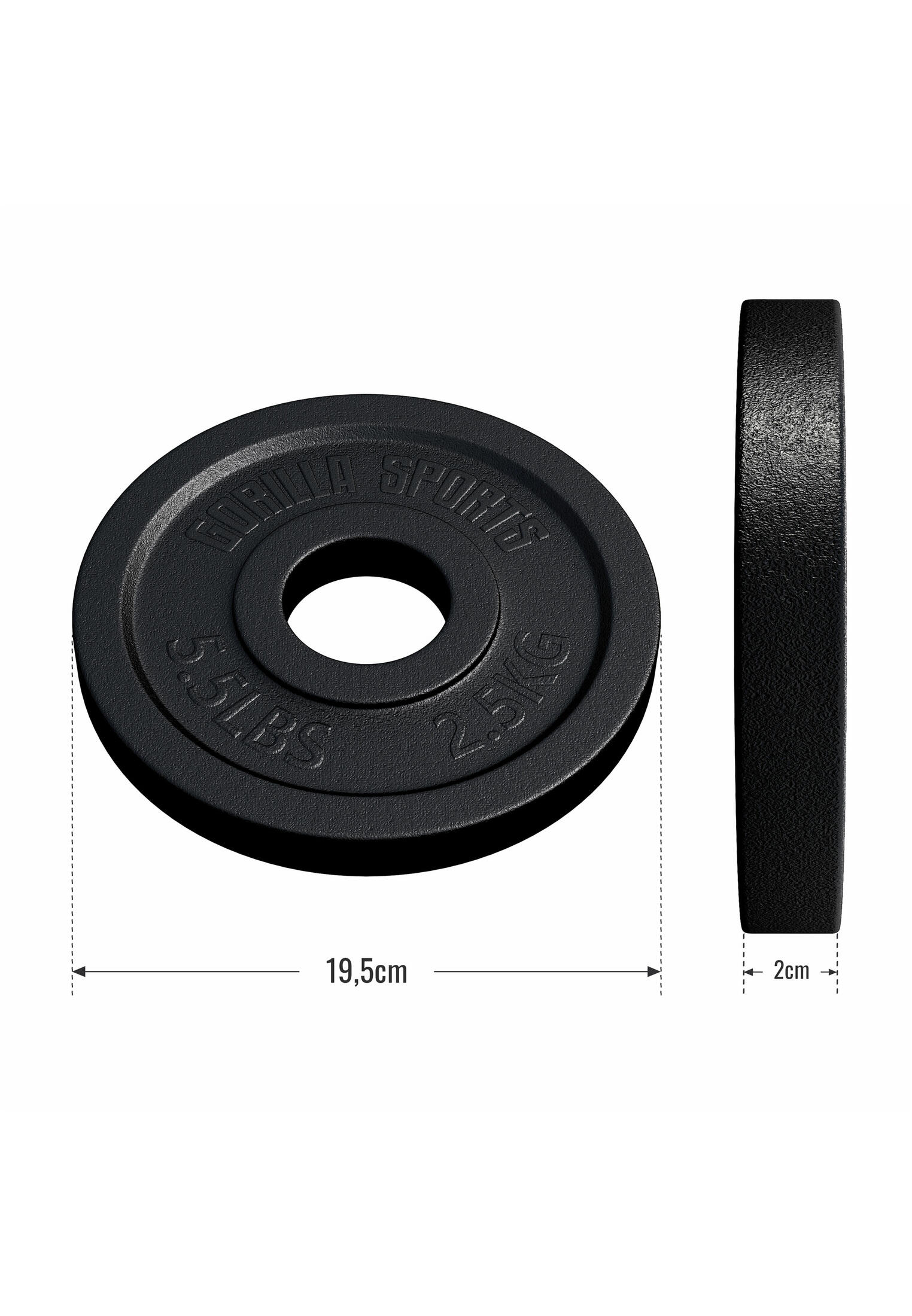 Gewichtsschijf - Olympisch - Halterschijf - 2.5 kg - Gietijzer 2/6