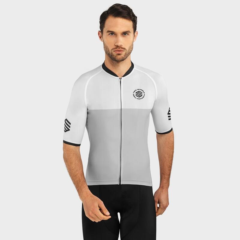 Kurzärmeliges Trikot Radsport SIROKO M2 Granfondo Weiß Herren