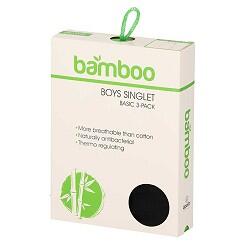 Apollo (Sports) - Bamboe kinderhemd - Ronde Hals - Zwart - Maat 122/128 - 6-Pack