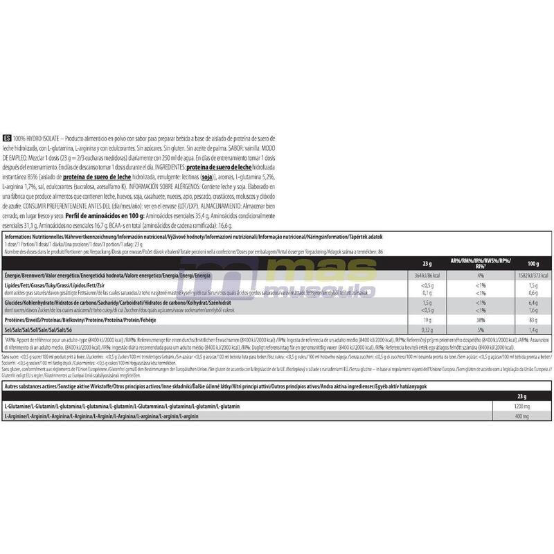 Whey hydrolysée - 100% Hydro Isolate - Vanille