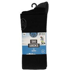 Apollo (Sports) - Skisokken kind - Plain - Unisex - Zwart - 23/26 - 2-Pack 5/5