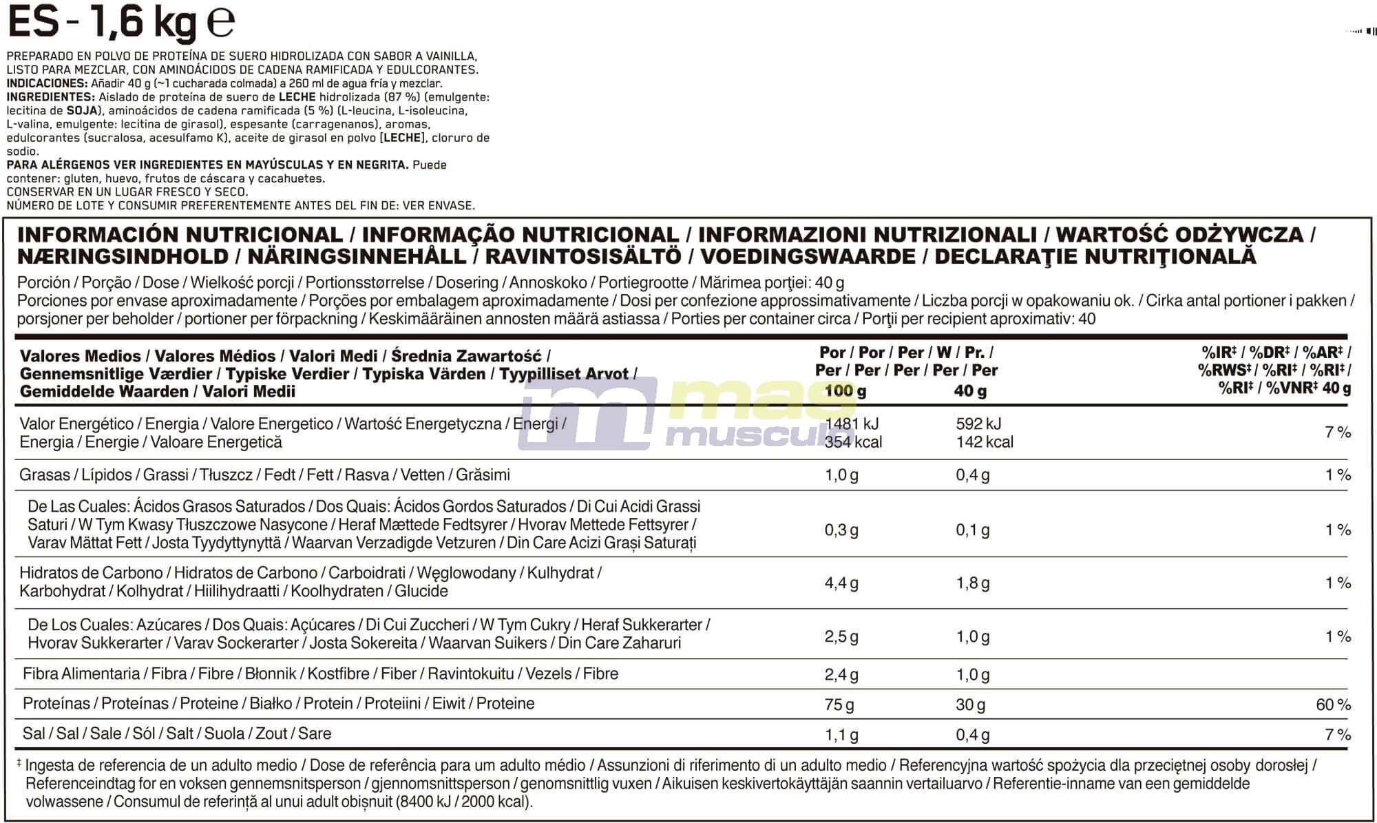 Hydrowhey - Vanille - 39 Portions (1560 gr) 6/6