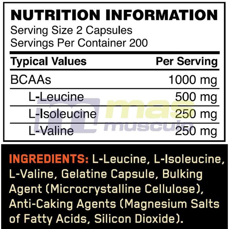 Optimum Nutrition Proteína On BCAA 1000 - 400 caps