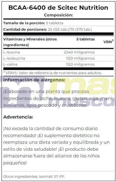 BCAA 6400 (375 tabletek) 4/4