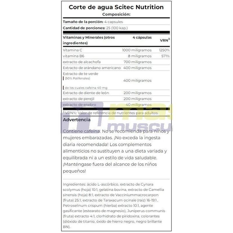 Water Cut - 100 Cápsulas de Scitec Nutrition