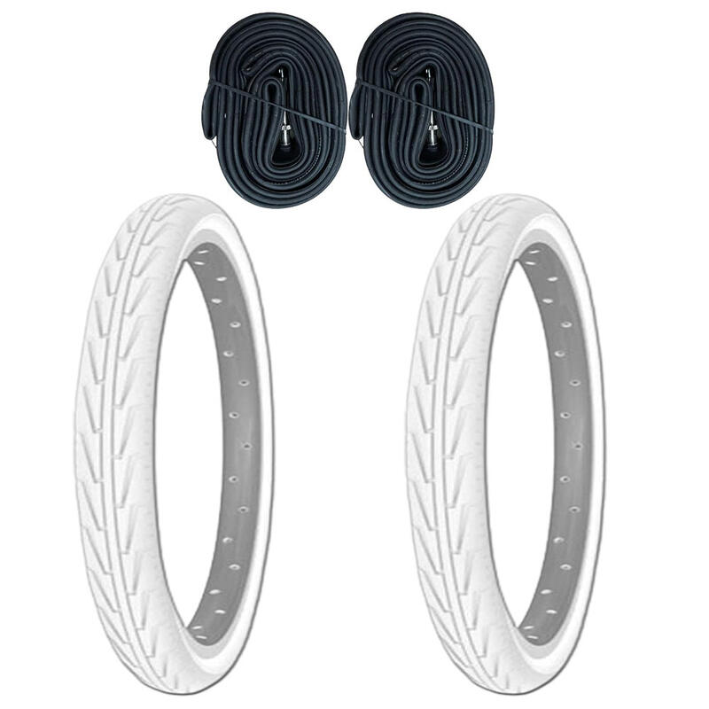 Pacote de 2 pneus tipo Paseo Michelin 350A brancos + 2 câmeras FV