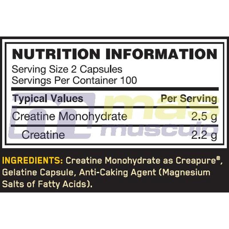 Créatine monohydrate - Creatine 2500 Caps - 200 Gélules