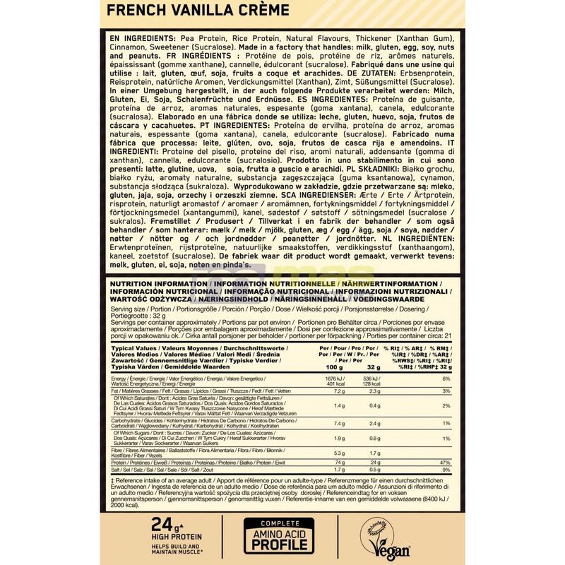 Gold Standard 100% Plant - Crème à la Vanille Française