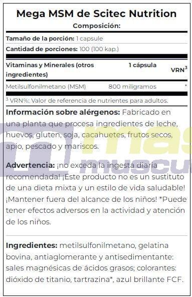 MSM - Mega MSM - 100 Gélules 5/5