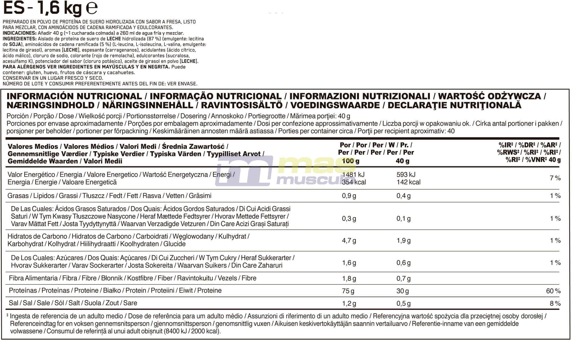 Hydrowhey - Fraise - 39 Portions (1560 gr) 6/7