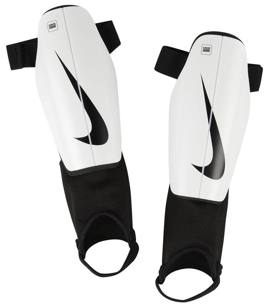 NIKE Parastinchi Unisex Bambino Nike Charge DX4610-100 Bianco/Nero Taglia S