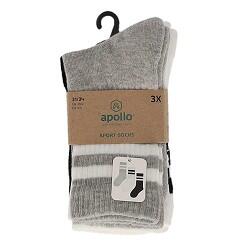 Apollo (Sports) | Chaussettes de sport enfants | Noir | Taille 39/42 | 6-Pack