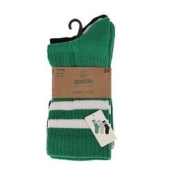Apollo (Sports) | Chaussettes de sport enfants | Vert | Taille 27/30 | 6-Pack