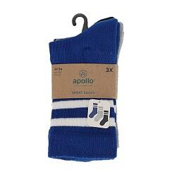 Apollo (Sports) | Chaussettes de sport enfants | Bleu | Taille 27/30 | 6-Pack