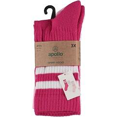 Apollo (Sports) | Chaussettes de sport enfants | Rose | Taille 27/30 | 6-Pack