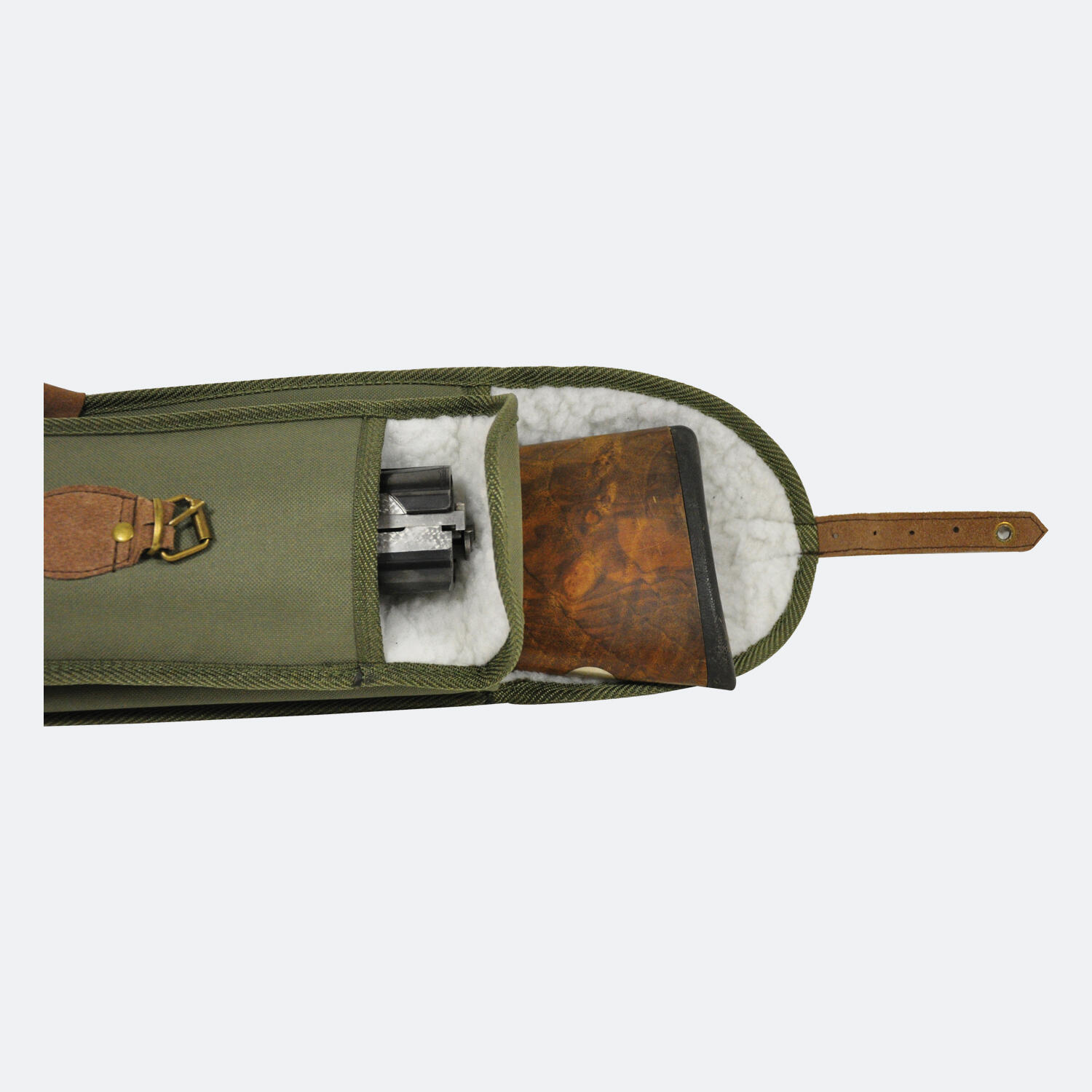 76x18 CM FOREQUARTERO DE CAZA CON RIFLE DESMONTADO - PELO SINTÉTICO Y SOPORTES 2/2