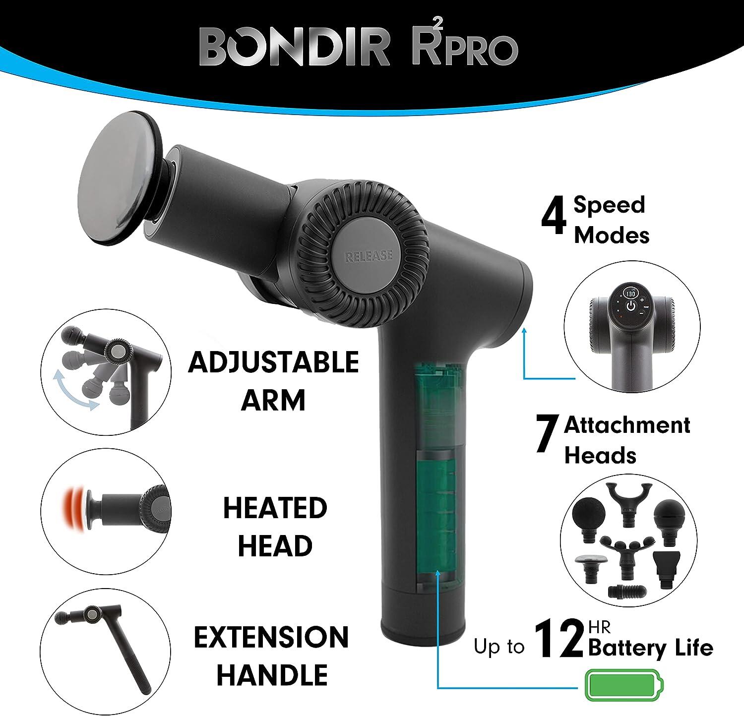 Bondir R2 Pro Heated Massage Gun with Extension & 7 Attachments 2/7