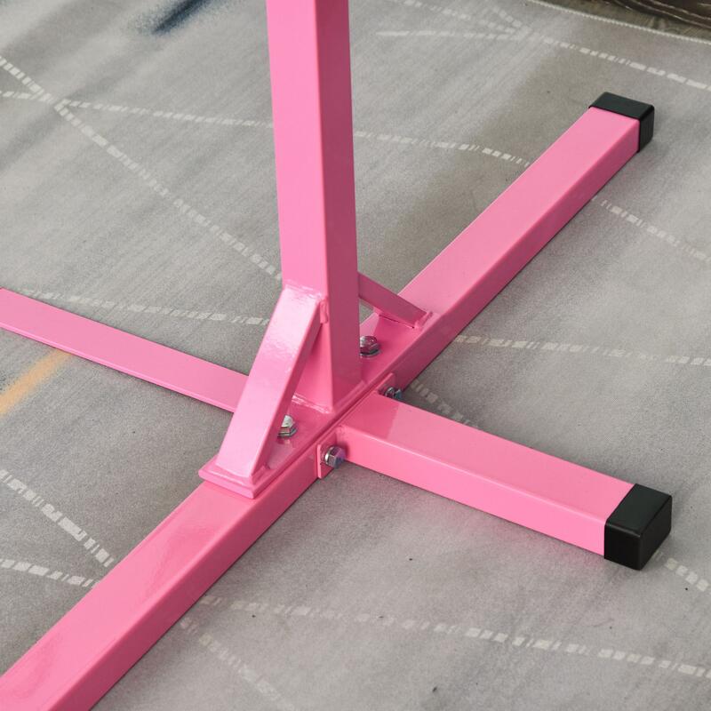 Barra de ginástica 197x121x150 cm rosa HOMCOM