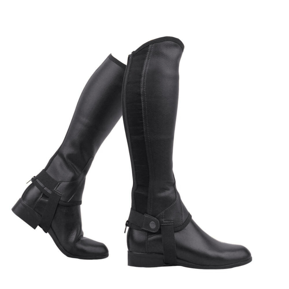 Unisex Equileather Half Chaps (Black) 2/3