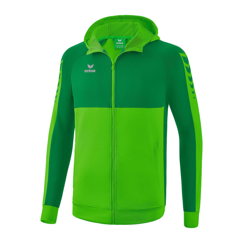 Jachetă de antrenament Erima Six Wings cu glugă verde