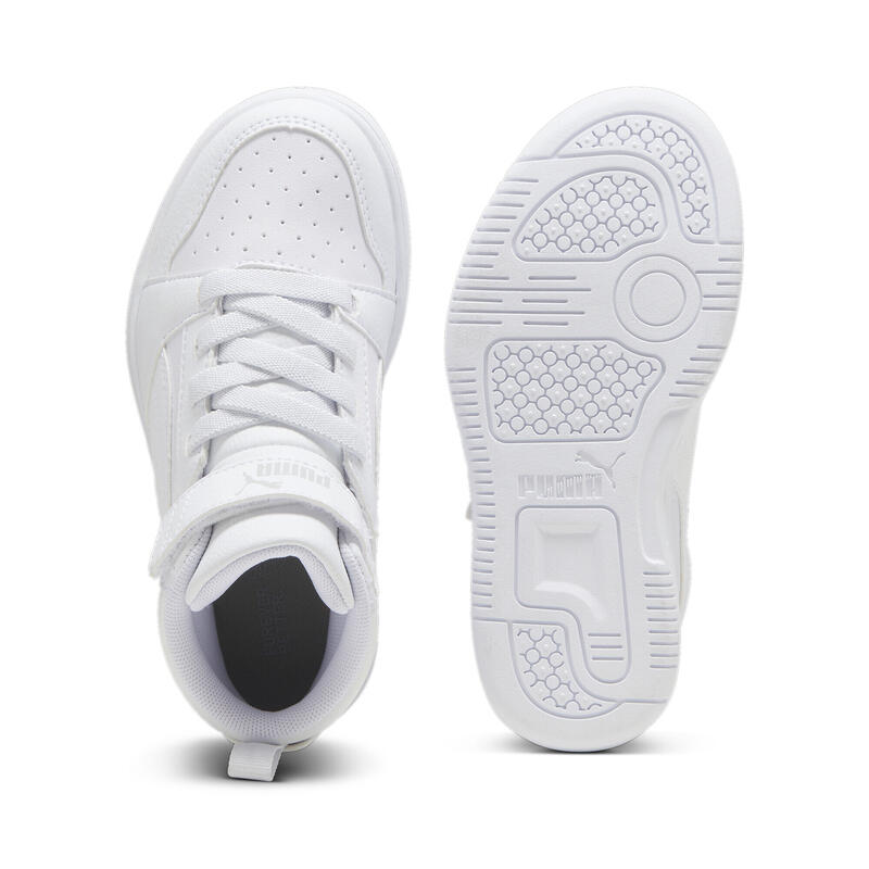 Sneakers Rebound V6 Mid da bambini PUMA White Cool Light Gray