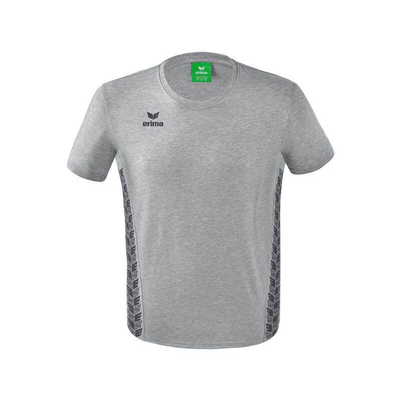 T-shirt Sport Pour Enfant Erima Teamsport - Coupe Mixte, Gris Mélange, Taille 164 - Coton Doux, Logo Brodé