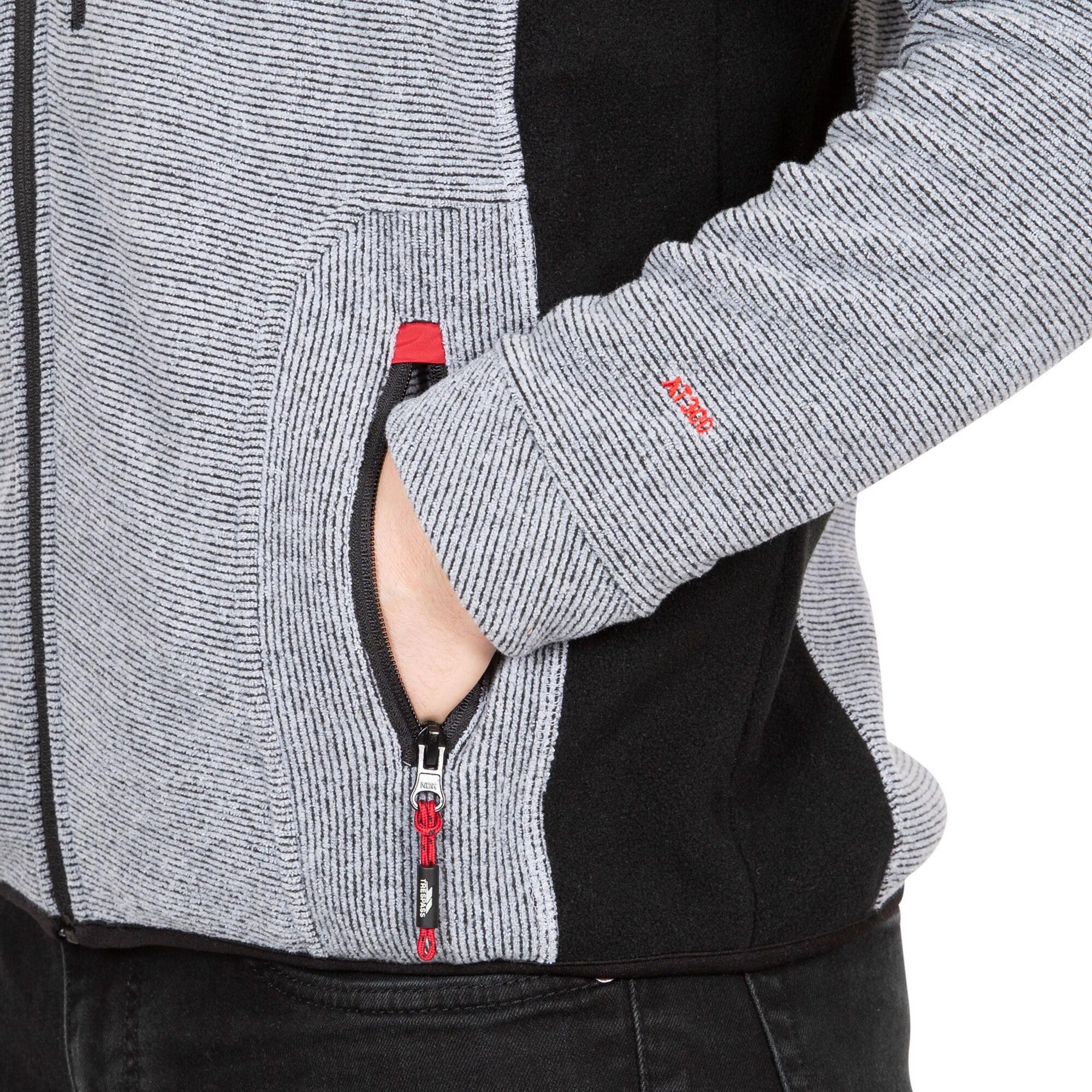 Giacca In Pile Uomo Trespass Jynx Strisce Platino 4/5