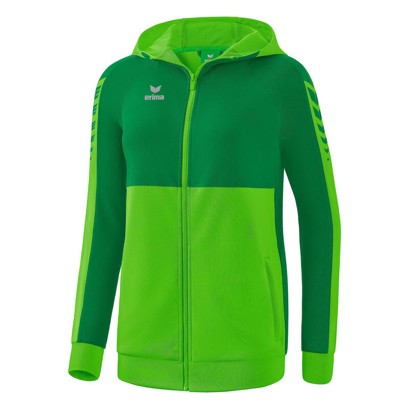 Jachetă de antrenament Erima Six Wings cu glugă verde