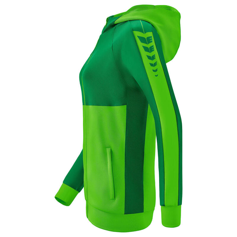 Jachetă de antrenament Erima Six Wings cu glugă verde