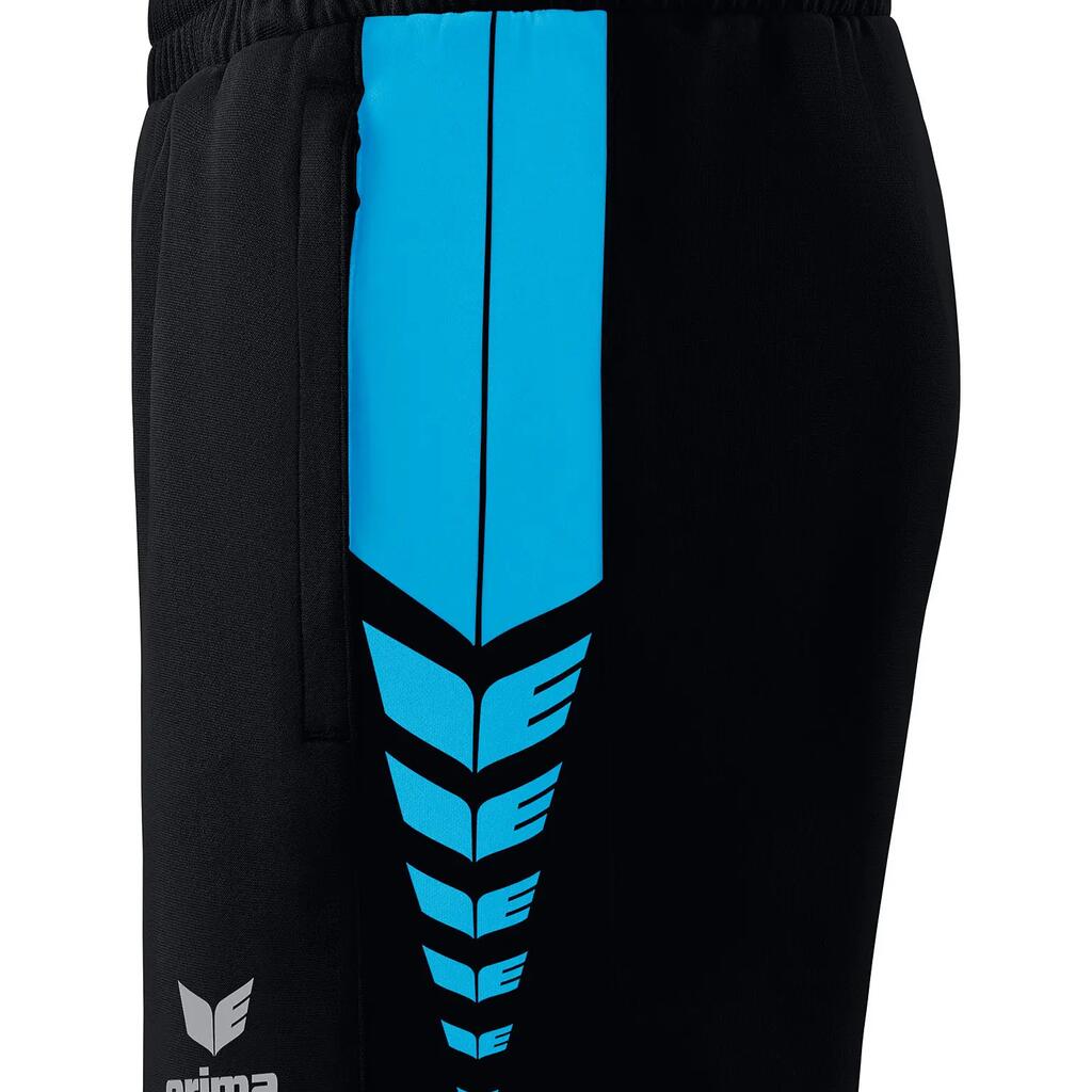 565 Erima Six Wings Worker Shorts - Black, Elastic Waistband, Side Zip Pockets