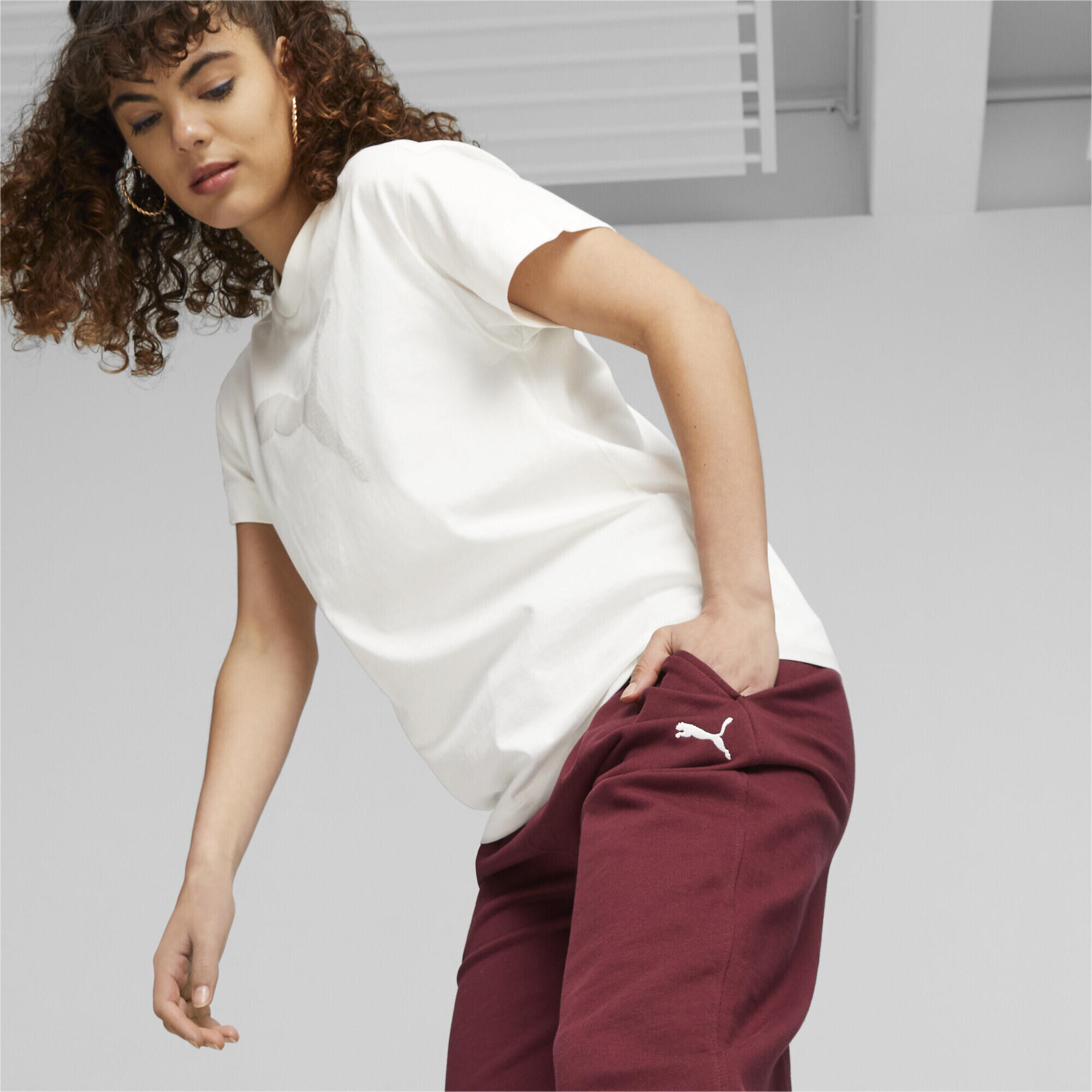 Pantalon taille haute HER Femme PUMA Dark Jasper Red 4/6