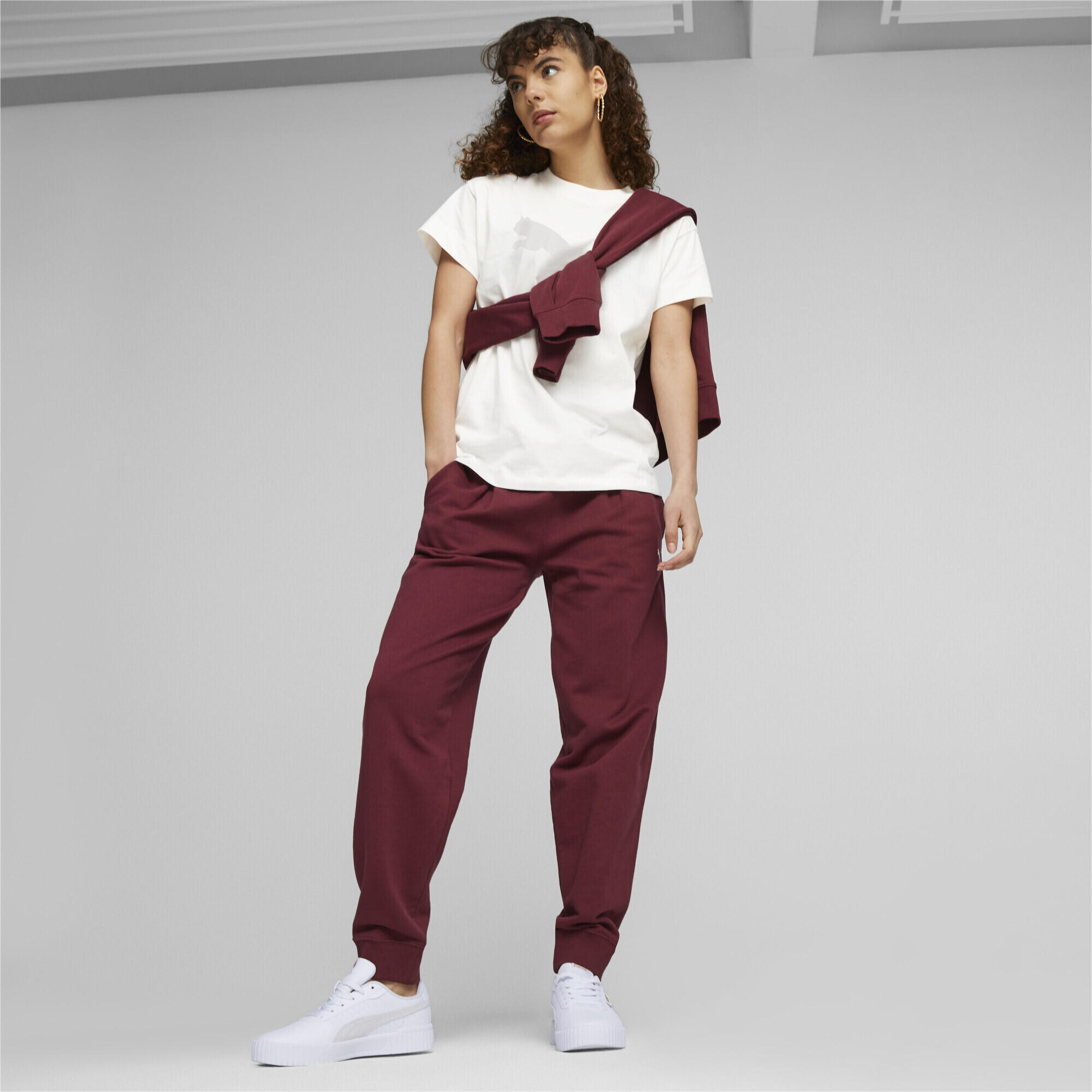 Pantalon taille haute HER Femme PUMA Dark Jasper Red 3/6