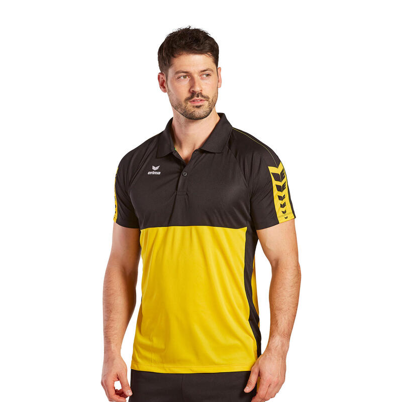 Tricou polo 565 Erima Six Wings Multicolor, guler cu nasturi