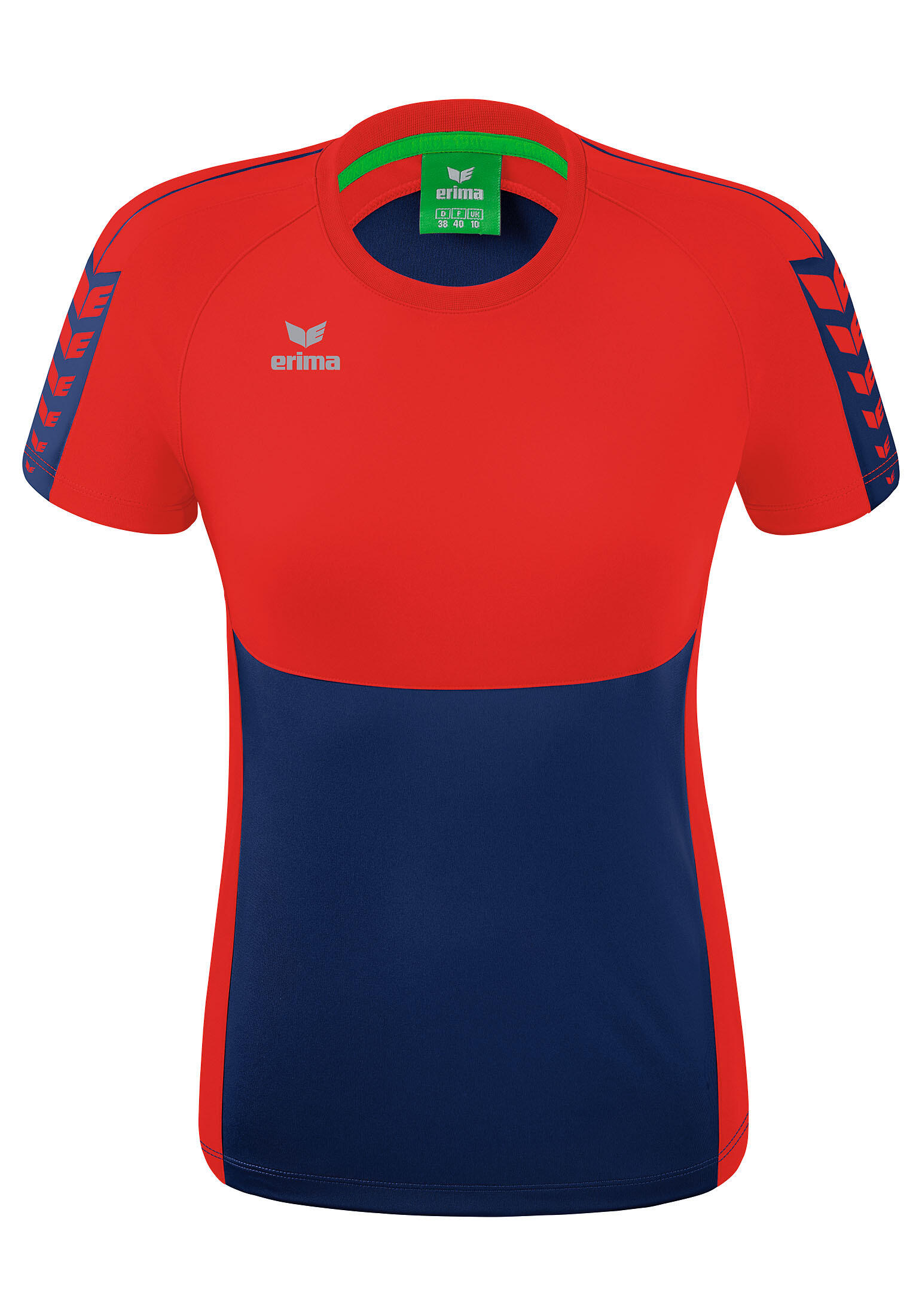 Erima Six Wings T-Shirt Dames - New Navy / Rood 5/7