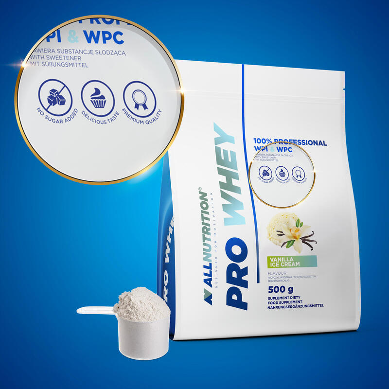 Odżywka białkowa PRO WHEY WPC +WPI 500g Lody truskawkowe