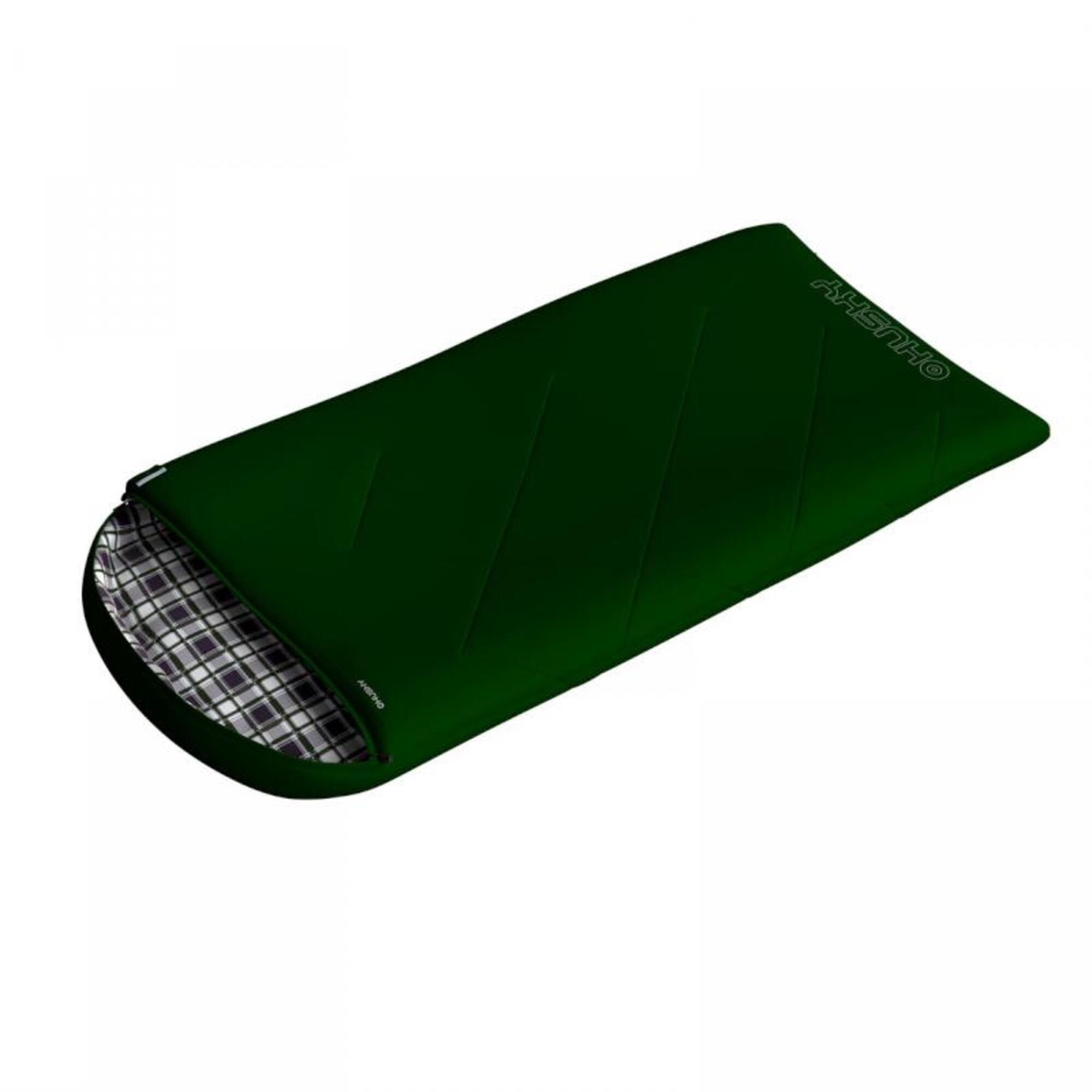 Sac de couchage modèle couverture Gary 2023 -10°C 220 cm avec flanelle - Vert
