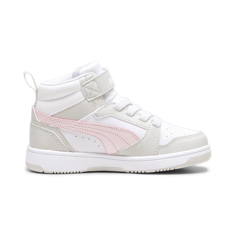 Basket mi-haute Rebound V6 Enfant PUMA White Frosty Pink Sedate Gray