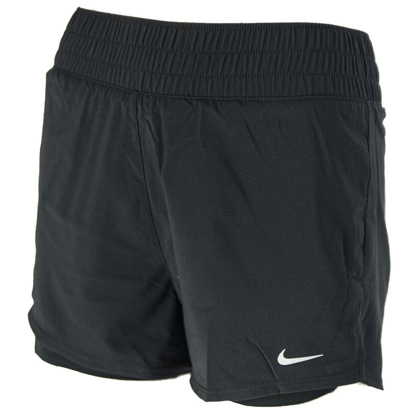 Pantaloni scurti femei Nike Dri-FIT One High Rise 2in1, Negru