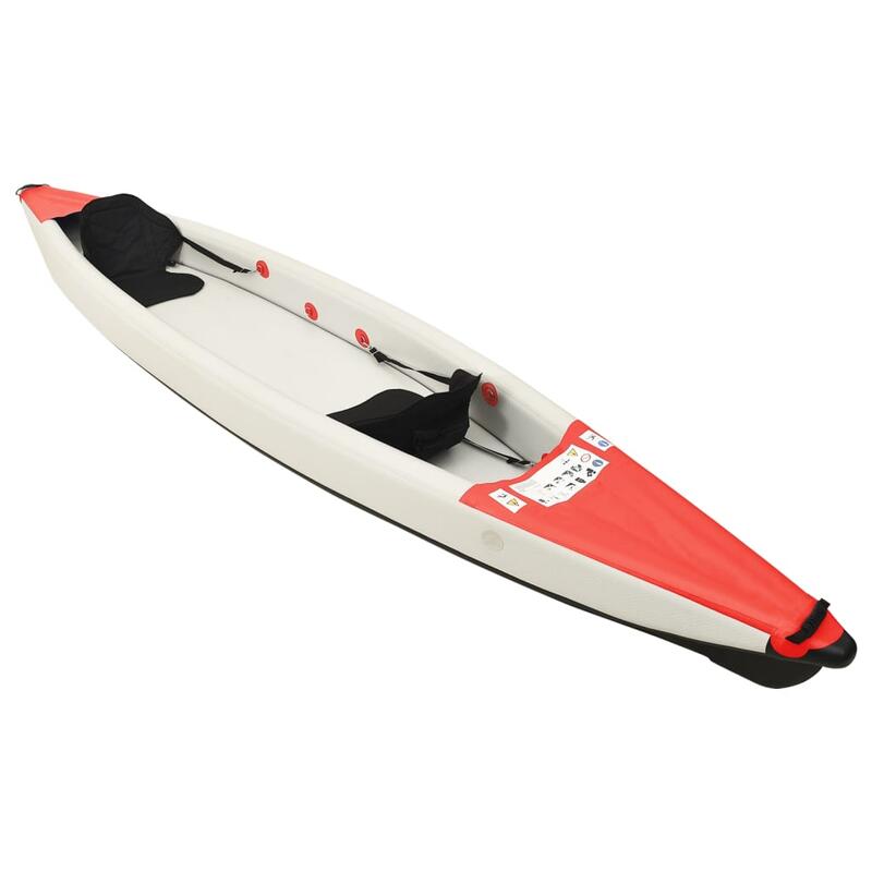 Kayak insuflável 424x81x31 cm poliéster vermelho