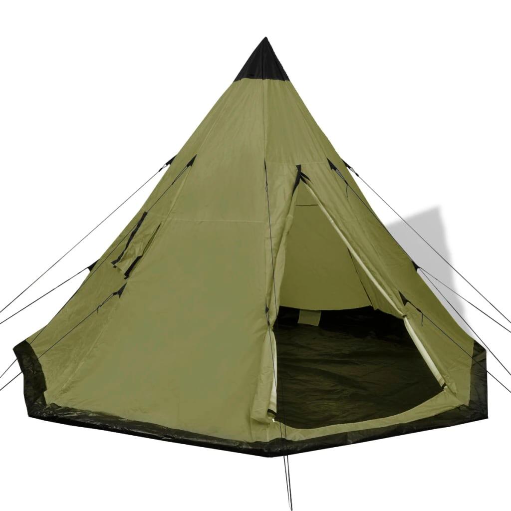 Vidaxl - Vidaxl Tente Tipi 4 Personnes En Vert Olive - Tente - Incolore|vert - 4 Places - Decathlon