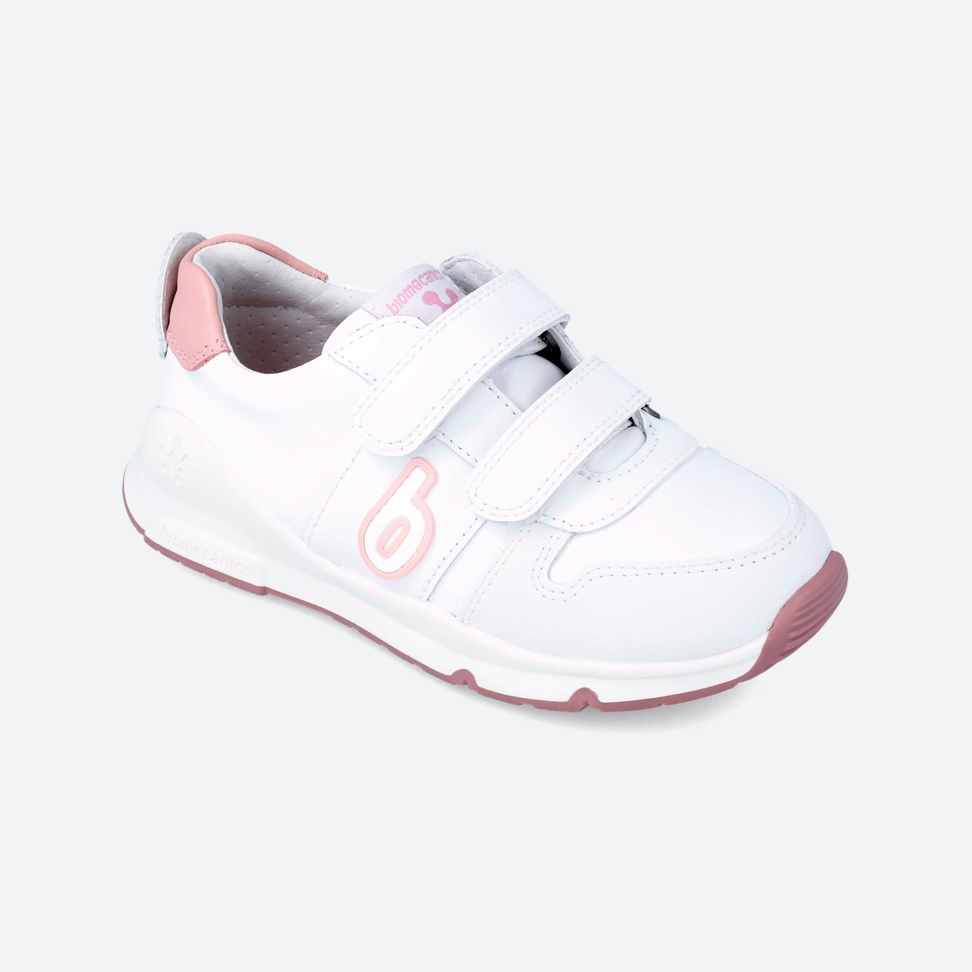 Zapatillas Deportivas Caminar Niños Biomecanics 231005B Blancas Cierre Adherente 4/5