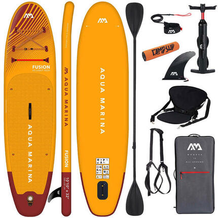 Aqua Marina Fusion 10'10" aufblasbares SUP Board mit Paddel,Kajaksitz,Tragegurt